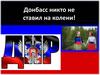Донбасс никто не ставил на колени!