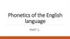 Phonetics of the English language