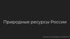 Природные ресурсы России