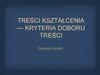 Treści kształcenia — kryteria doboru treści