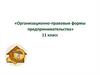 Организационно-правовые формы предпринимательства