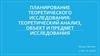 Планирование теоретического исследования: теоретический анализ, объект и предмет исследования
