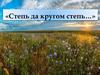 «Степь да кругом степь…»