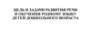 Цель и задачи развития речи и обучения родному языку детей дошкольного возраста