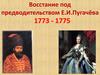 Восстание под предводительством Е.И.Пугачёва 1773 - 1775