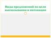 Виды предложения по цели высказ и интонации