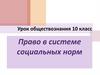 Право в системе социальных норм (10 класс)