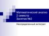 Математический анализ. Неопределенный интеграл
