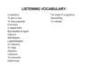 Listening vocabulary