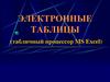 Электронные таблицы (табличный процессор MS Excel)
