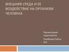 Внешняя среда и ее воздействие на организм человека