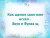 Как щенок свое имя искал… Звук и буква щ