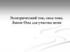 Электрический ток, сила тока. Закон Ома для участка цепи