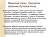 Языковая норма. Принципы системы обучения языку