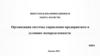 Организация системы управления предприятием ООО «Автокрот+» в условиях неопределенности