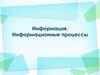 Информация. Информационные процессы
