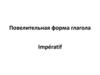Повелительная форма глагола. Imperatif