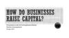 How do businesses raise capital