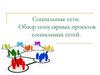 Социальные сети. Обзор популярных проектов социальных сетей