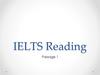 IELTS. Reading. Passage 1