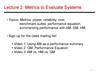 Metrics to Evaluate Systems