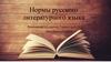 Нормы русского литературного языка
