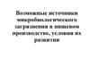 Возможные источники микробиологического загрязнения в пищевом производстве, условия их развития
