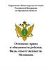 Основные права и обязанности ребенка. Виды ответственности. Медиация