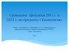 Сравнение программ 2011 г. и 2021 г. по предмету «Технология»