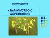 Викторина «знакомство с деревьями»