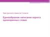 Единообразное написание корня в однокоренных словах  (2 класс)
