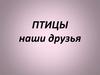 Птицы наши друзья