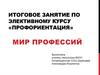 Итоговое занятие по элективному курсу «Профориентация»
