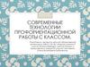 Профориентационная работа с классом