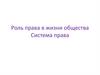 Роль права в жизни общества. Система права