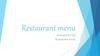 Restaurant menu developed by Chef Shcherbakov Artem