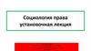 Социология права. Введение