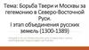 Борьба Твери и Москвы за гегемонию в Северо-Восточной Руси. Лекция 8