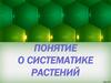 Понятие о систематике растений