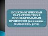Психологическая характеристика познавательных процессов (внимание, мышление, речь)