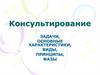Консультирование как процесс. Задачи, основные характеристики, виды, принципы, фазы