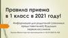 Правила приема в 1 класс