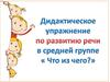 Дидактическое упражнение  по развитию речи "что из чего"