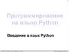 Введение в Python