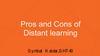 Pros and cons of distant learning