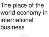 The place of the world economy in international business