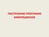Построение программ микроциклов тренировочного процесса