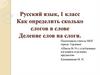 Как определить сколько слогов в слове. Деление слов на слоги (1 класс,  урок № 7)