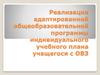 Реализация образовательной программы для детей с ОВЗ