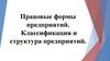 Правовые формы предприятий. Классификация и структура предприятий